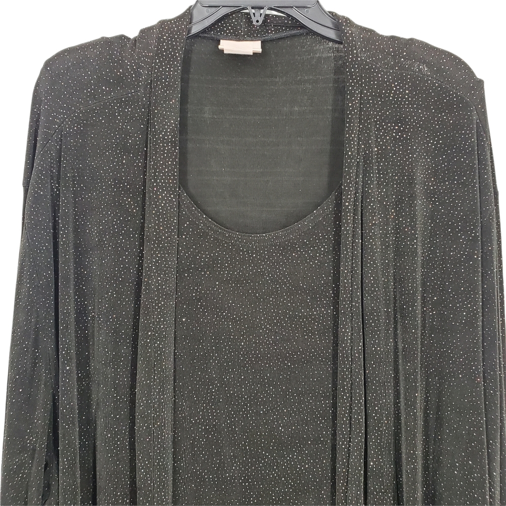 Black Sparkly Ling Sleeve Top Sz 5X
